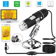 [아마존베스트]USB Microscope, Splaks 1000x High Power USB Digital Microscope 3 in 1 PCB Microscope Camera with 8 Led Lights and Microscope Stand for Kids Compatible with Windows, Android and Mac