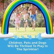 Splashinkids Outdoor Rainbow Sprinkler Super Toddler Water Toys for Children Infants Boys Girls and Kids Perfect Outside Inflatable Water Park for Summer Fun Watch Video Slip and S