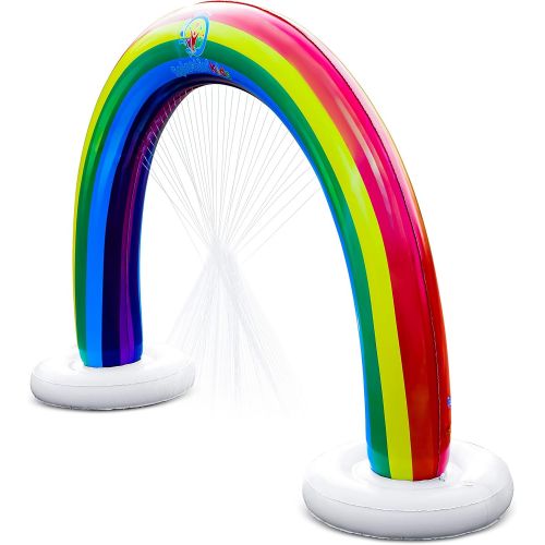  Splashinkids Outdoor Rainbow Sprinkler Super Toddler Water Toys for Children Infants Boys Girls and Kids Perfect Outside Inflatable Water Park for Summer Fun Watch Video Slip and S