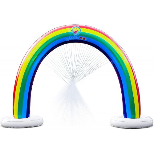  Splashinkids Outdoor Rainbow Sprinkler Super Toddler Water Toys for Children Infants Boys Girls and Kids Perfect Outside Inflatable Water Park for Summer Fun Watch Video Slip and S