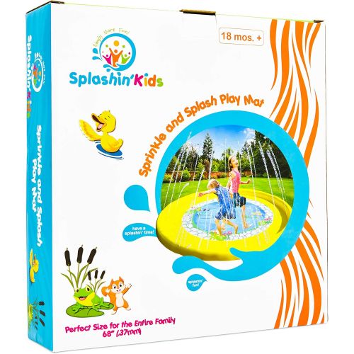  Splashinkids 68 Sprinkle and Splash Play Mat Pad Toy for Children Infants Toddlers Boys Girls and Kids Perfect Inflatable Outdoor Sprinkler pad Watch Video Toys for 5year olds