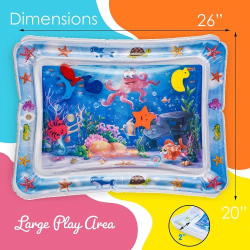  [아마존핫딜][아마존 핫딜] Splashin'kids Splashinkids Inflatable Tummy Time Premium Water mat Infants and Toddlers is The Perfect Fun time Play Activity Center Your Babys Stimulation Growth