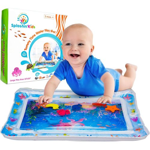  [아마존핫딜][아마존 핫딜] Splashin'kids Splashinkids Inflatable Tummy Time Premium Water mat Infants and Toddlers is The Perfect Fun time Play Activity Center Your Babys Stimulation Growth