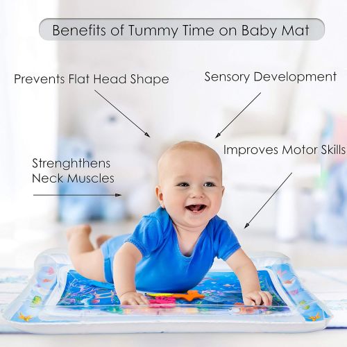  [아마존베스트]Splashin'kids Splashinkids Inflatable Tummy Time Premium Water mat Infants and Toddlers is The Perfect Fun time Play Activity Center Your Babys Stimulation Growth