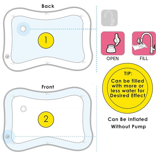  [아마존베스트]Splashin'kids Splashinkids Inflatable Tummy Time Premium Water mat Infants and Toddlers is The Perfect Fun time Play Activity Center Your Babys Stimulation Growth