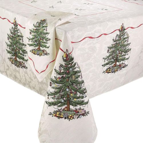  Spode Christmas Tree Fabric Tablecloth 60x84 - NWT