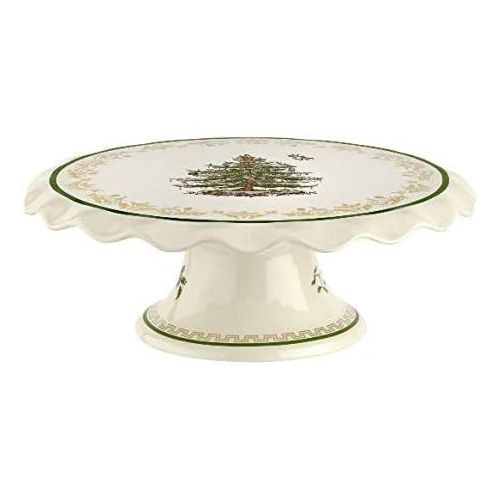  Spode Christmas Tree Gold Cake Stand 11