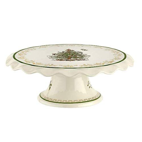  Spode Christmas Tree Gold Cake Stand 11