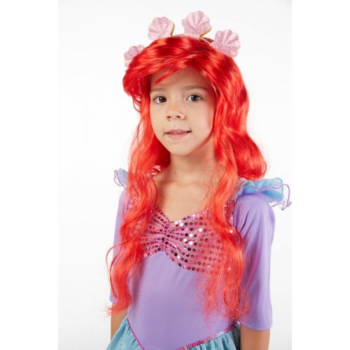  Spooktacular Creations Deluxe Mermaid Costume Set with Red Wig and Headband (Small (5-7))