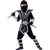 Spooktacular Creations Silver Ninja Deluxe Costume Set with Ninja Foam Accessories Toys for Kids Kung Fu Outfit Halloween Ideas