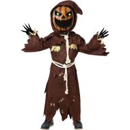 Spooktacular Creations Scary Scarecrow Pumpkin Bobble Head Costume w/Pumpkin Halloween Mask for Kids Role-Playing