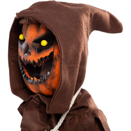  Spooktacular Creations Scary Scarecrow Pumpkin Bobble Head Costume w/Pumpkin Halloween Mask for Kids Role-Playing