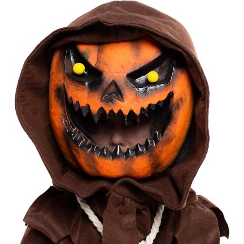  Spooktacular Creations Scary Scarecrow Pumpkin Bobble Head Costume w/Pumpkin Halloween Mask for Kids Role-Playing