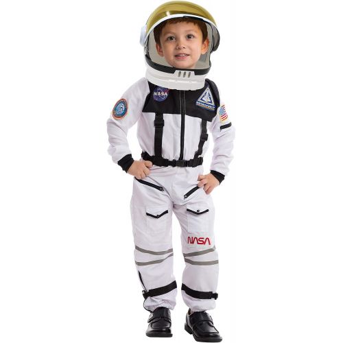  Spooktacular Creations Astronaut NASA Pilot Costume with Movable Visor Helmet for Kids, Boys, Girls, Toddlers Space Pretend Role Play Dress Up, School Classroom Stage Performance, Halloween Party Favor (