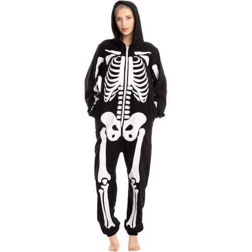  할로윈 용품Spooktacular Creations Adult Unisex Skeleton Plush Pajamas Onesie