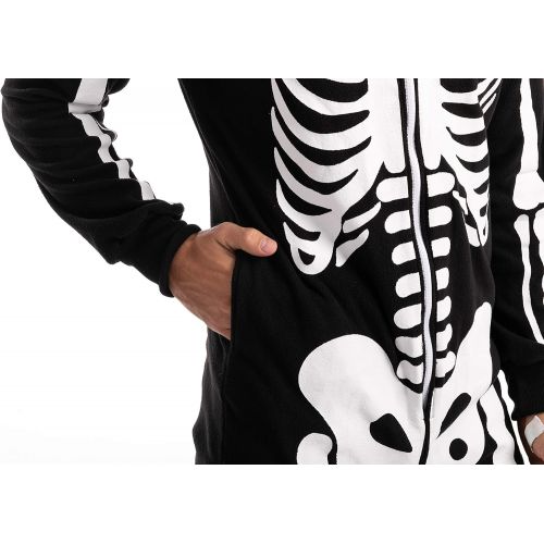  할로윈 용품Spooktacular Creations Adult Unisex Skeleton Plush Pajamas Onesie