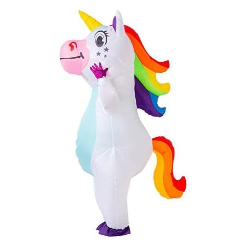  할로윈 용품Spooktacular Creations Inflatable Costume Unicorn Full Body Unicorn Air Blow-up Deluxe Halloween Costume - Adult Size