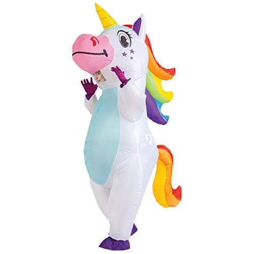  할로윈 용품Spooktacular Creations Inflatable Costume Unicorn Full Body Unicorn Air Blow-up Deluxe Halloween Costume - Adult Size