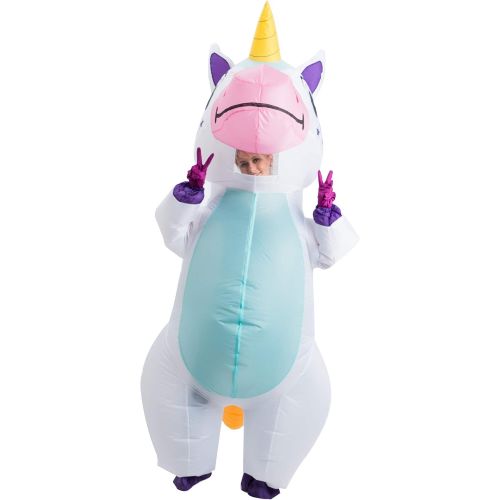  할로윈 용품Spooktacular Creations Inflatable Costume Unicorn Full Body Unicorn Air Blow-up Deluxe Halloween Costume - Adult Size