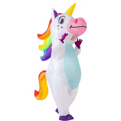  할로윈 용품Spooktacular Creations Inflatable Costume Unicorn Full Body Unicorn Air Blow-up Deluxe Halloween Costume - Adult Size