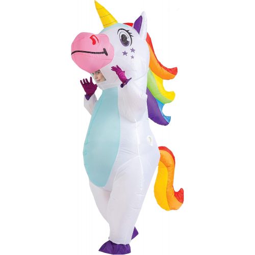 할로윈 용품Spooktacular Creations Inflatable Costume Unicorn Full Body Unicorn Air Blow-up Deluxe Halloween Costume - Adult Size