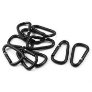 Sport Camping Metal D Ring Shaped Bag Carabiner Hook Black 10 PCS by Unique Bargains