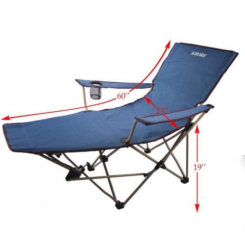  Sport Khore Automaticly Adjustable Recliner Folding Camping Chair with Footrest (Blue)