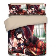 Sport Do Kurumi Anime Print Duvet Cover Set, Japanese Comics Girl Love Cartoon Print, 3 Piece Bedding Set with Pillow Shams, Queen