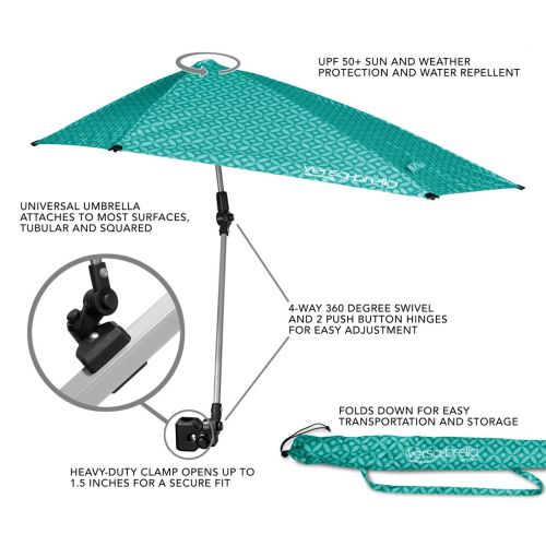  Sport-Brella Versa-Brella SPF 50+ Adjustable Umbrella with Universal Clamp