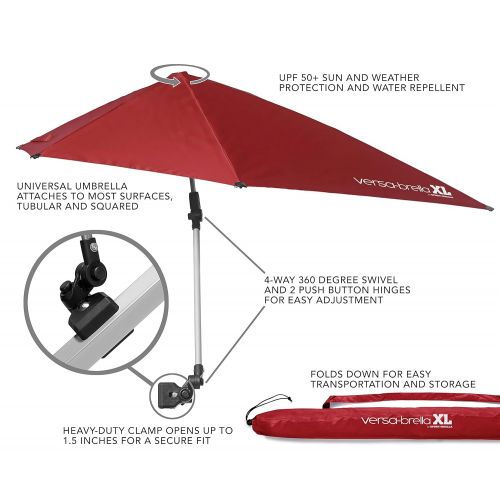  Sport-Brella Versa-Brella SPF 50+ Adjustable Umbrella with Universal Clamp