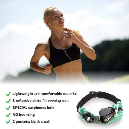  [아마존 핫딜] [아마존핫딜]Sport2people sport2people Running Belt USA Patented - Hands-Free Workout Fanny Pack - iPhone X 6 7 8 Plus Buddy Pouch for Runners - Freerunning Reflective Waist Pack Phone Holder - Fitness Gear