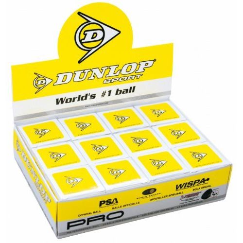  Sport4U Dunlop Pro Squash Balls, Double Yellow Dot, Box of 12 Pcs [Sports] Sport, Fitness, Training, Health, Exercise Gear, Shape UP