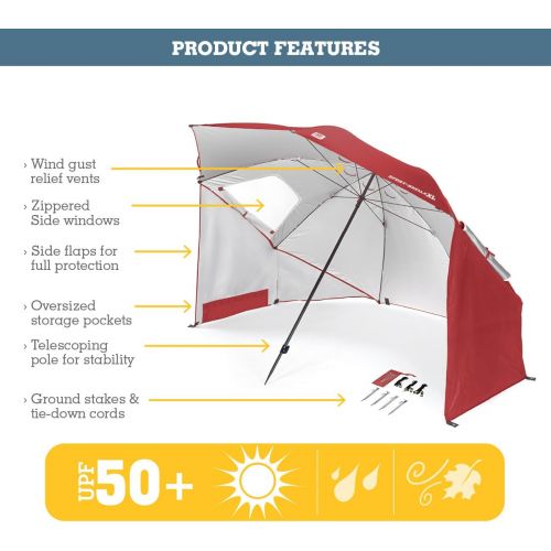  [아마존베스트]Sport-Brella XL Vented SPF 50+ Sun and Rain Canopy Umbrella for Beach and Sports Events (9-Foot)