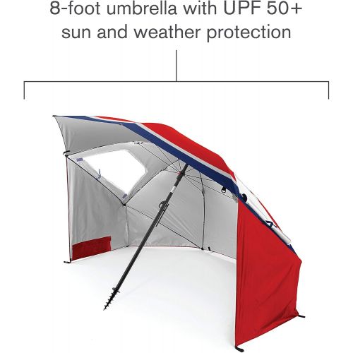  Sport-Brella Premiere UPF 50+ Umbrella Shelter for Sun and Rain Protection (8-Foot)