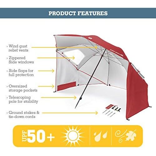  Sport-Brella XL Vented SPF 50+ Sun and Rain Canopy Umbrella for Beach and Sports Events (9-Foot)