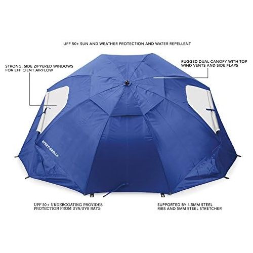  Sport-Brella Vented SPF 50+ Sun and Rain Canopy Umbrella for Beach and Sports Events (8-Foot)