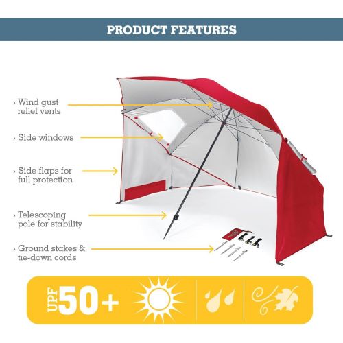  Sport-Brella Vented SPF 50+ Sun and Rain Canopy Umbrella for Beach and Sports Events (8-Foot)