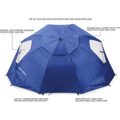 Sport-Brella Vented SPF 50+ Sun and Rain Canopy Umbrella for Beach and Sports Events (8-Foot)