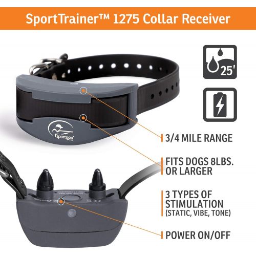 SportDOG Brand SportTrainer Remote Trainers - Bright, Easy to Read OLED Screen - Waterproof, Rechargeable Dog Training Collar with Tone, Vibration, and Shock