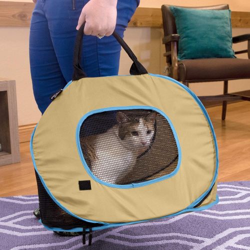  [아마존베스트]SportPet Designs Cat Carrier With Zipper Lock- Foldable Travel Cat Carrier