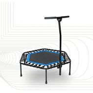 [아마존베스트]SportPlus fitness trampoline, diameter approx. 126 cm, quiet rubber rope suspension, 5-way height-adjustable handle, incl. edge cover, user weight up to 130 kg, trampoline for jump