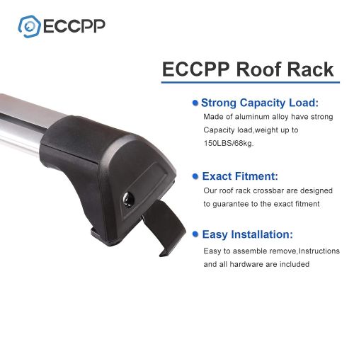  SportRack ECCPP Universal 43” Roof Rack Cross Bar Roof Rack Cross Bars Luggage Cargo Carrier Rails Aluminum w/Lock