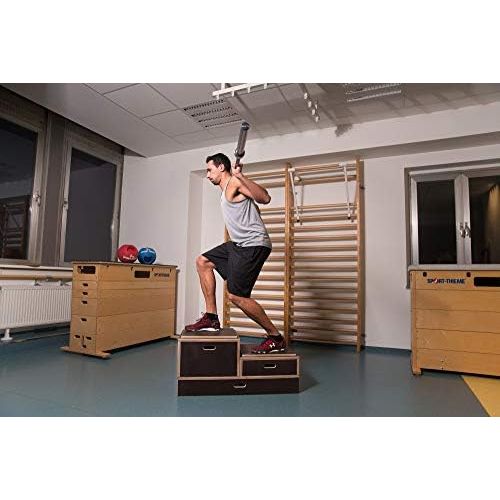  [아마존베스트]Sport-Thieme Plyo Box Wooden Combination Non-Slip Jump-Box/Jumping Box Made of Multiplex Wood | In Three Sizes | For Plyometric Training, Cross Training, Bounce | Dark Brown | Bran