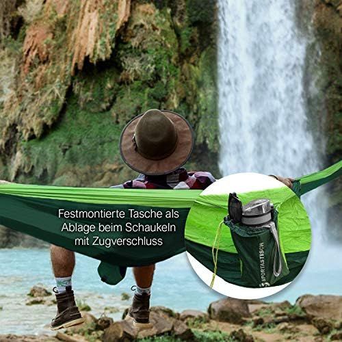  Besuchen Sie den Sportastisch-Store SPORTATSISCH Ultraleichte Hangematte Outdoor Cozy Dozy“ fuer Reise Camping Trekking Strand bis 300kg, Atmungsaktiv & Schnelltrocknend Fallschirm Nylon, bis zu 3 Jahren Garantie fuer