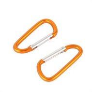 Sporter Camping Aluminium Alloy D Ring Shaped Bag Carabiner Hook Orange 2 Pcs by Unique Bargains