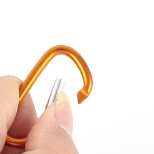  Sporter Camping Aluminium Alloy D Ring Shaped Bag Carabiner Hook Orange 2 Pcs by Unique Bargains