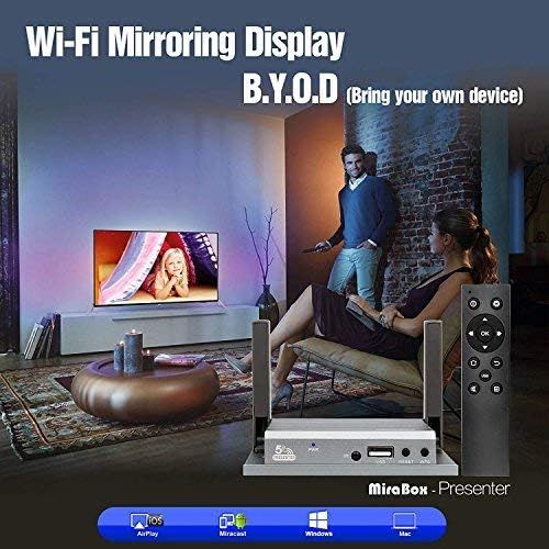  Sporthomer 5G HomeCar WiFi Mirabox Mirrorlink Box for IOS10 IOS11 AirPlay Android OS Miracast Allshare Cast Screen Mirroring with RCA(CVBS) and HDMI Output (Gray