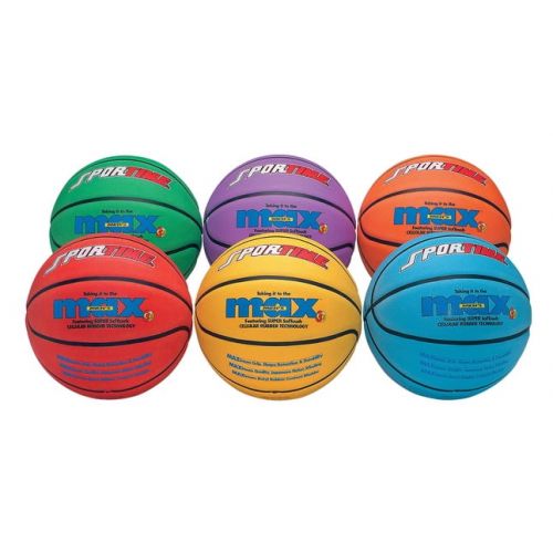  SportimeMax Junior Basketballs, 27 Inches, Multiple Colors, Set of 6