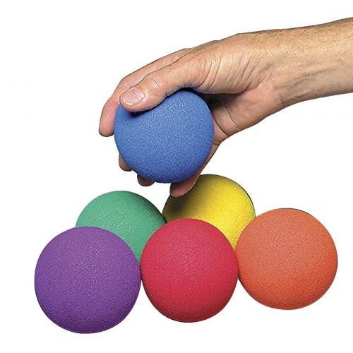  Sportime UltraFoam NoBounce Balls - 3 1/2 inch - Set of 6 - Red, Orange, Yellow, Green, Blue, Violet