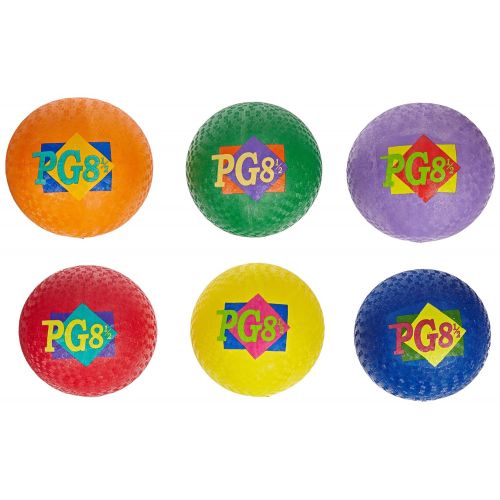  [아마존베스트]Sportime Playground Rubber Balls, Assorted Colors, Set of 6